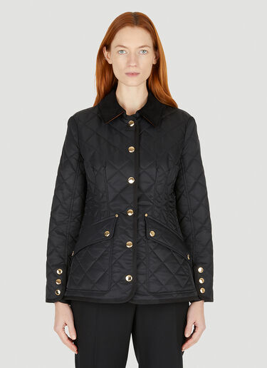 burberry diamond quilted jacket womens black