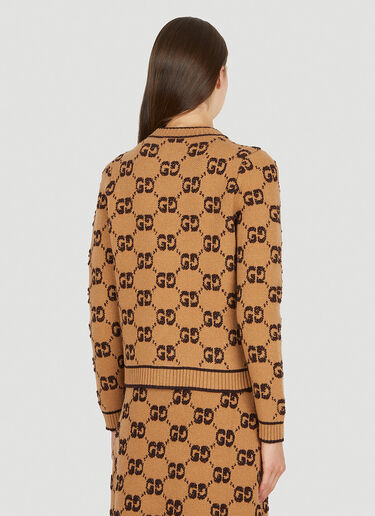 Gucci Logo Jacquard Cardigan Camel guc0251035