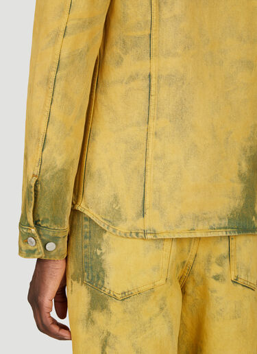 Dries Van Noten Distressed Denim Shirt Yellow dvn0156005