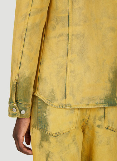 Dries Van Noten Distressed Denim Shirt Yellow dvn0156005