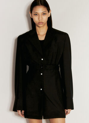 Prada Single-Breasted Light Mohair Jacket Black pra0256050