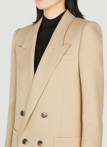 Saint Laurent Double Breasted Blazer Beige sla0251031