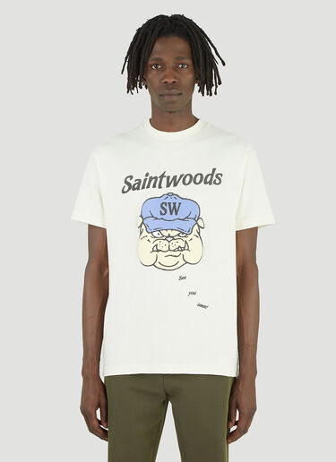 Saintwoods 로고 티셔츠 베이지 swo0146012