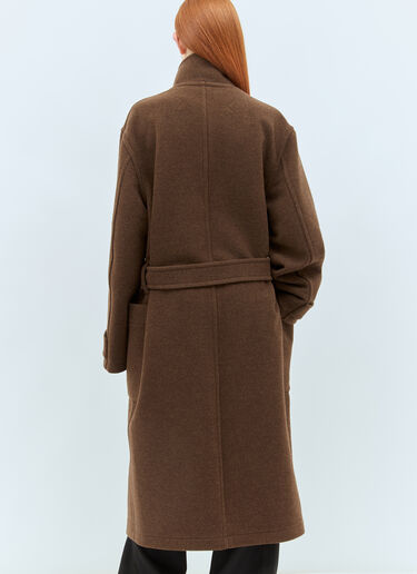 Lemaire Wrap Wool Coat Brown lem0258002