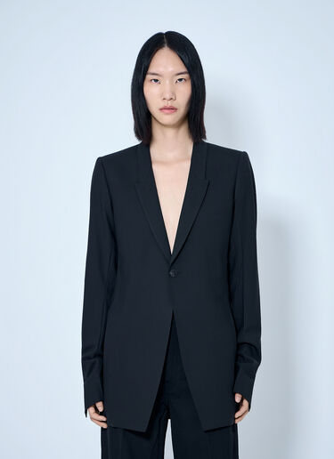 LN-CC® - Rick Owens: Extreme Soft Blazer - Black Rick Owens Extreme Soft Blazer Black ric0265001