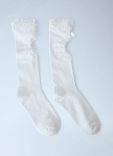 LN-CC® - Vans x METAGIRL: Ruffle Knee High Socks - White Vans x METAGIRL Ruffle Knee High Socks White vmt0265002