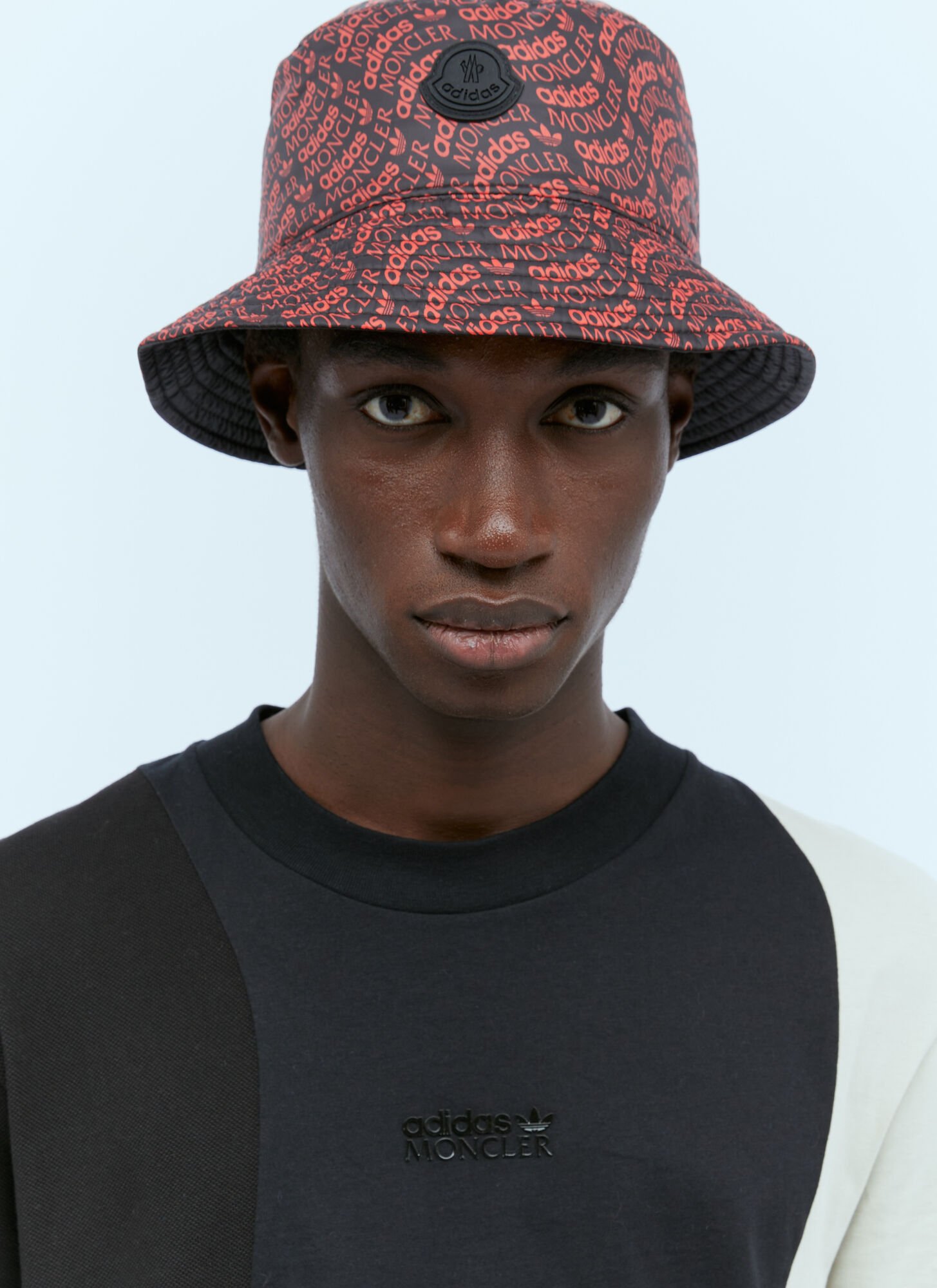 Moncler X Adidas Originals Logo Print Bucket Hat In Black