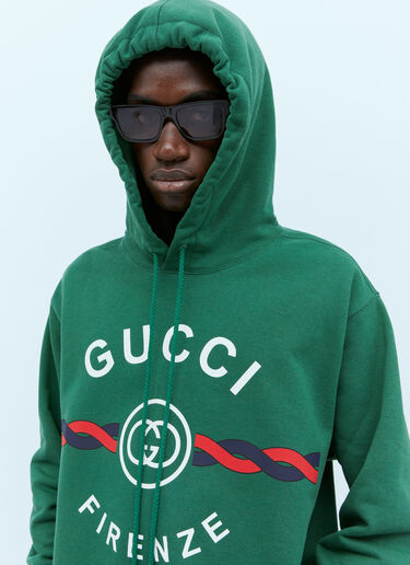 Gucci G锁扣花边连帽运动衫 绿 guc0153052