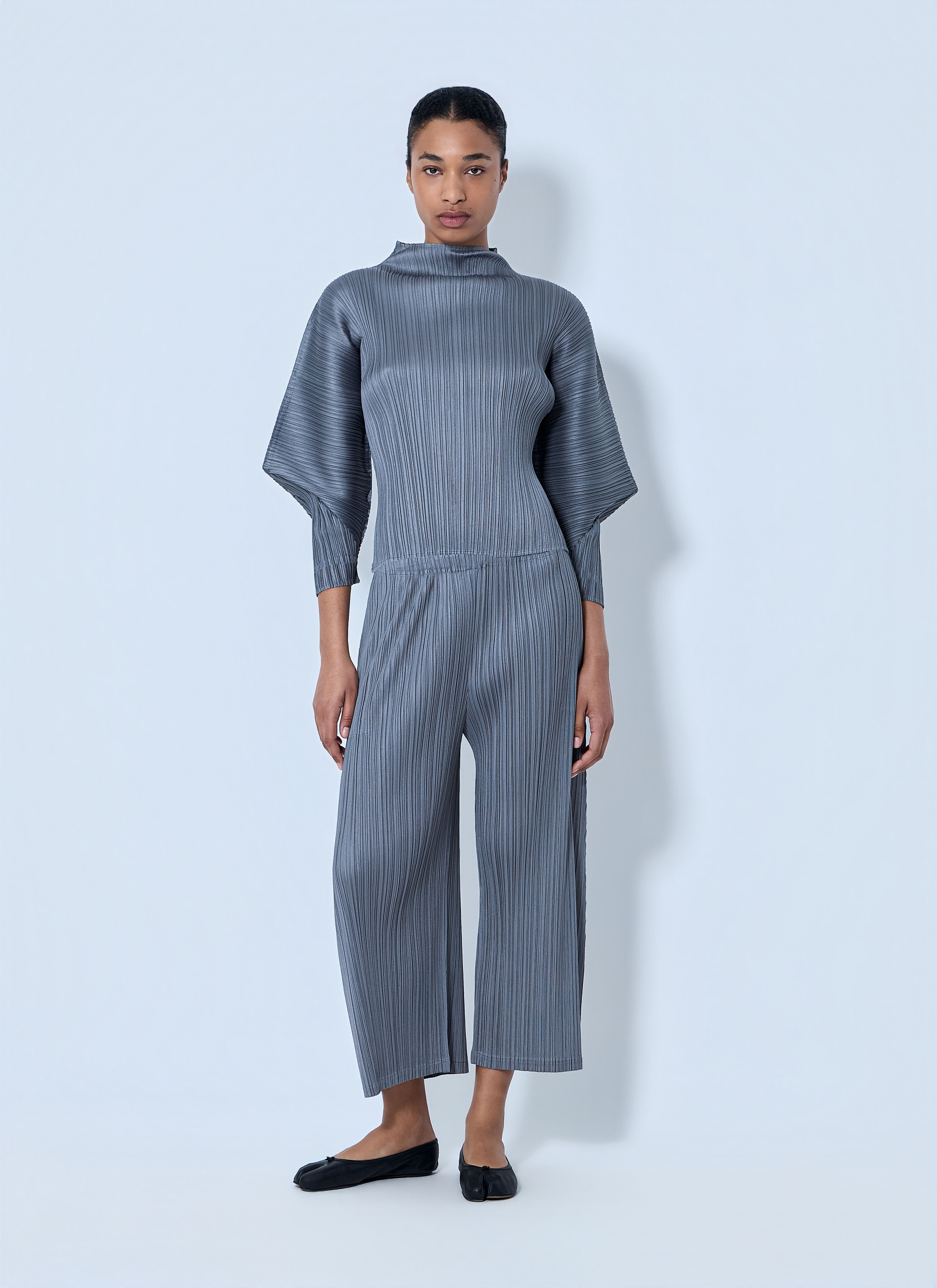 Pleats Please Issey Miyake Women's' Pleated Wide-Leg Trousers in
