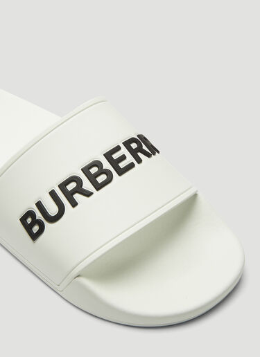 Burberry Logo Rubber Slides White bur0238056