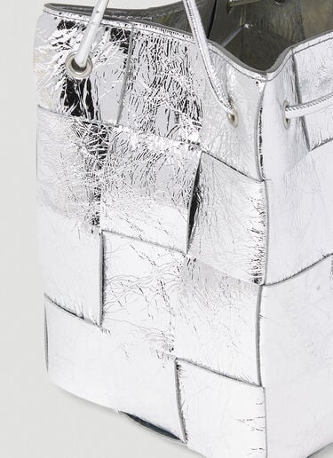 Bottega Veneta Cassette Bucket Shoulder Bag Silver bov0252104