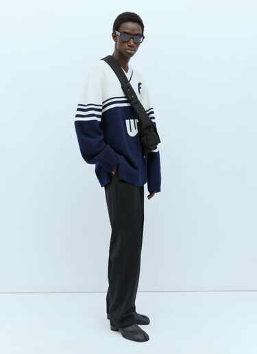 嵌花图案针织衫 Wales Bonner 嵌花图案针织衫 蓝色 wbn0154005