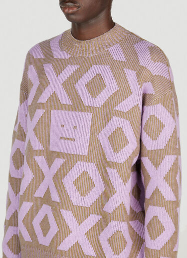 Acne Studios 徽标图案圆领针织衫 卡其色 acn0353016