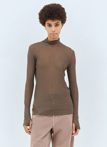 Lemaire Seamless High Neck Top Brown lem0258026