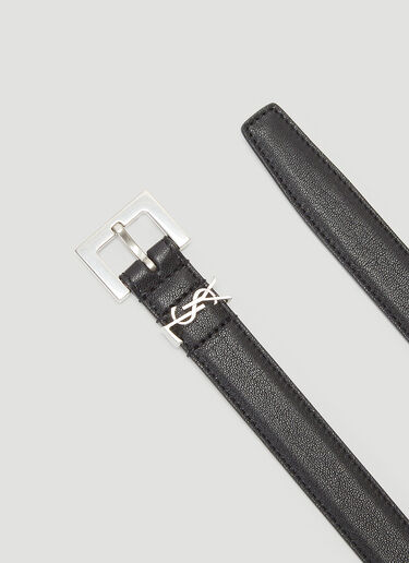 Saint Laurent Monogram Leather Belt Black sla0143039