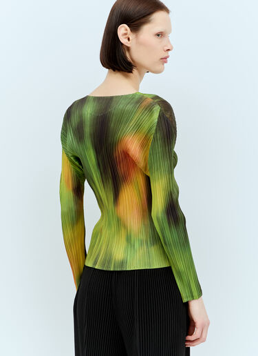 Pleats Please Issey Miyake Turnip & Spinach Long Sleeve Top Green plp0256002