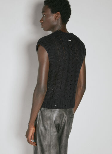 Han Kjøbenhavn Cable Knit Sweater Vest Black han0153006