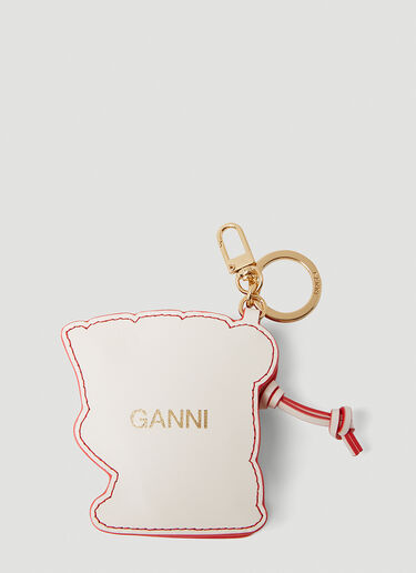 GANNI Kitten Coin Purse Keyring Red gan0253065