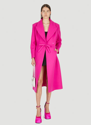Valentino Diagonal Bow Coat Pink val0250007