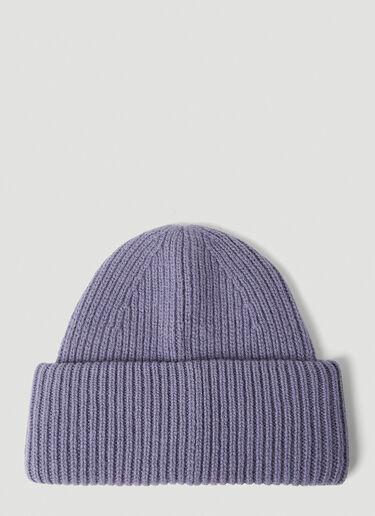 Acne Studios 로고 패치 골지 비니 퍼플 acn0153050