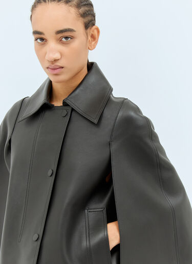 TOTEME Double Leather Cape Black tot0258006