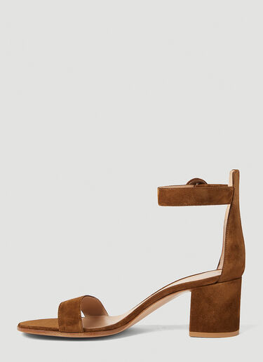 Gianvito Rossi Versilia Block Heel Sandals Brown gia0251017