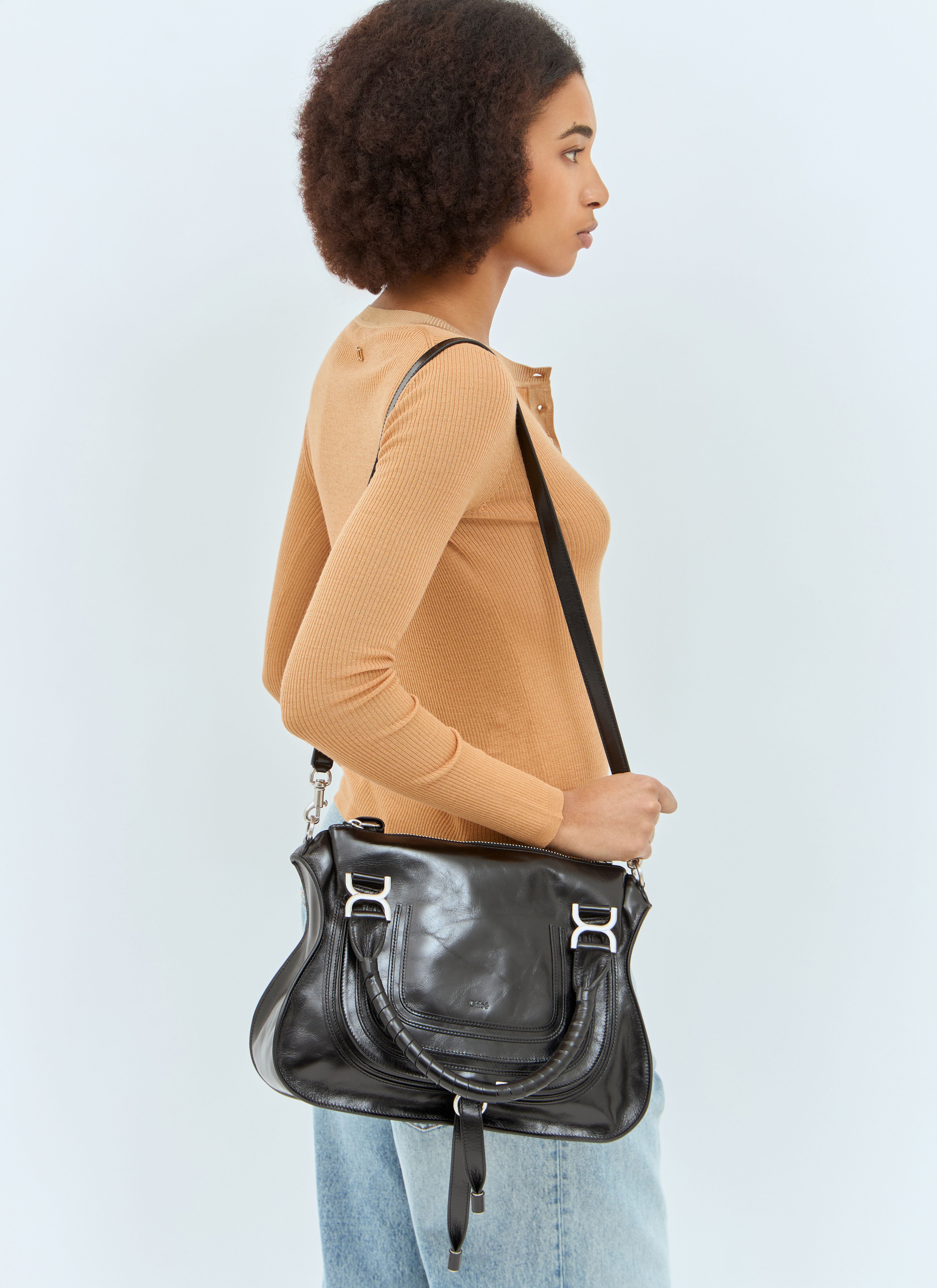 Chloe Medium Marcie Shoulder Bag en Black pour femme LN CC