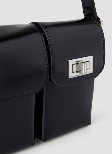 BY FAR Billy Patent Shoulder Bag Black byf0245001