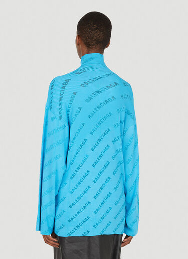 All-Over Logo Sweater Balenciaga All-Over Logo Sweater Blue bal0250024