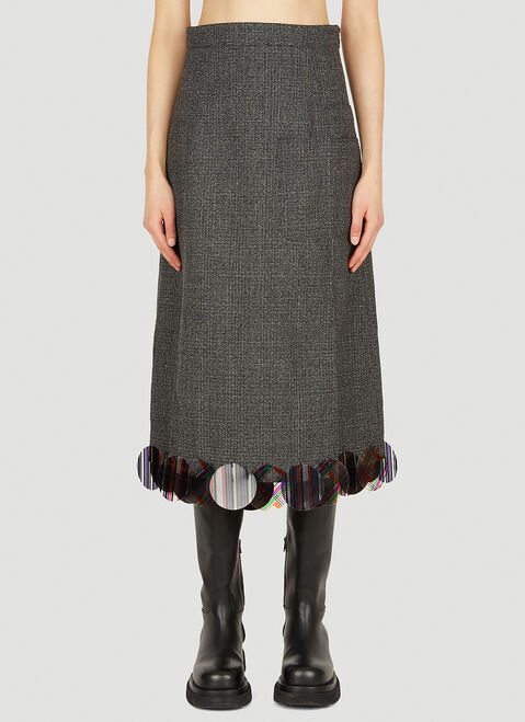 Plan C Prince of Wales Midi Skirt Black plc0250024