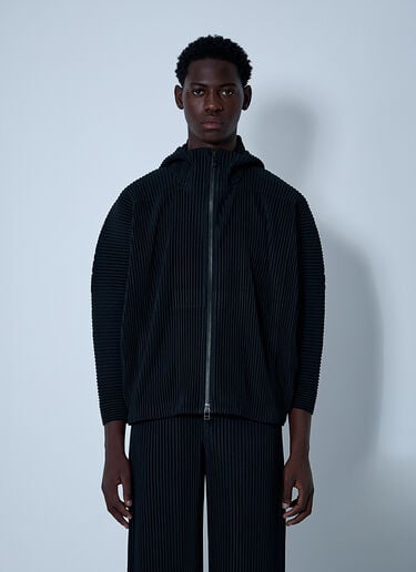 Homme Plissé Issey Miyake Hooded Pleated Jacket Black hmp0161008