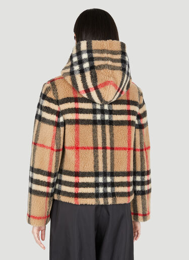 Burberry 格纹抓绒连帽夹克 米色 bur0253034