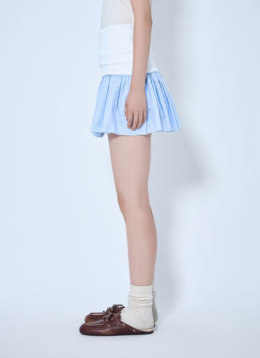 LN-CC® - Miu Miu: Jersey And Poplin Mini Skirt - Light Blue Miu Miu Jersey And Poplin Mini Skirt Light Blue miu0265010