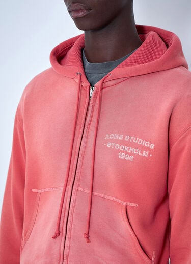 Acne Studios Zip-Up Hoodie Red acn0364036