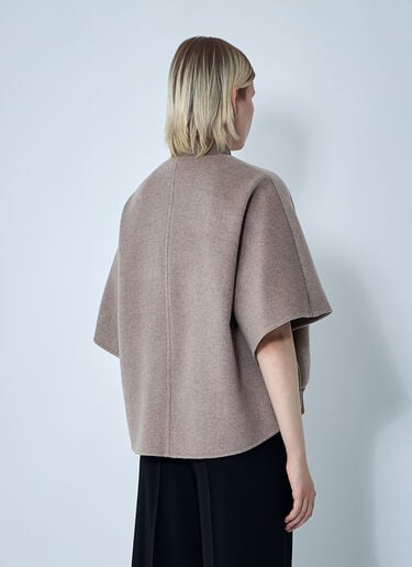 Max Mara Cashmere Logo Motif Poncho Beige max0261028