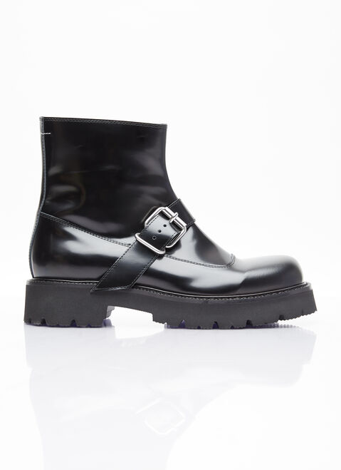 MM6 Maison Margiela バックルアンクルブーツ ブラック mmm0154004