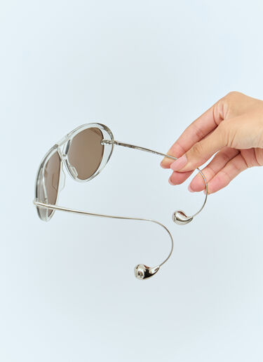 Bottega Veneta Drop Aviator Sunglasses Silver bos0258006