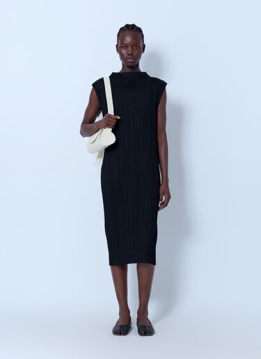 LN-CC® - Pleats Please Issey Miyake: July Pleated Midi Dress - Black Pleats Please Issey Miyake July Pleated Midi Dress Black plp0266060