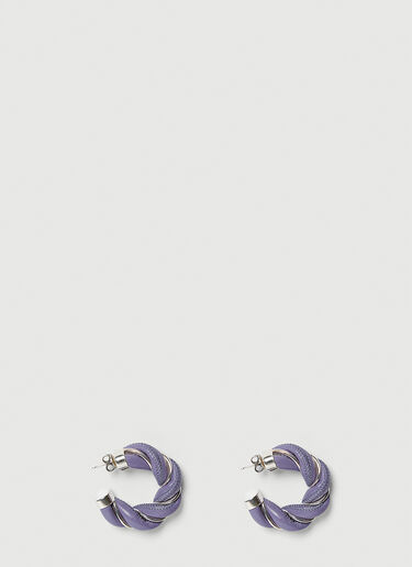 Bottega Veneta Twisted Leather Earrings Purple bov0243086