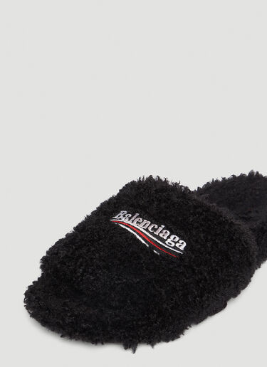 Balenciaga Furry Slides Black bal0245022