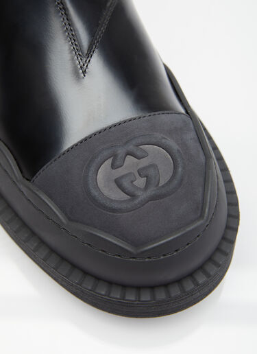 Gucci Interlocking G Leather Boots Black guc0254025