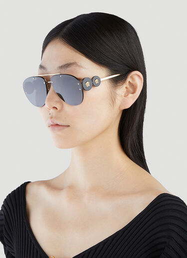 Versace Double Medusa Aviator Sunglasses Black lxv0251004