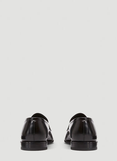 Prada Logo-Plaque Leather Loafers Black pra0141057