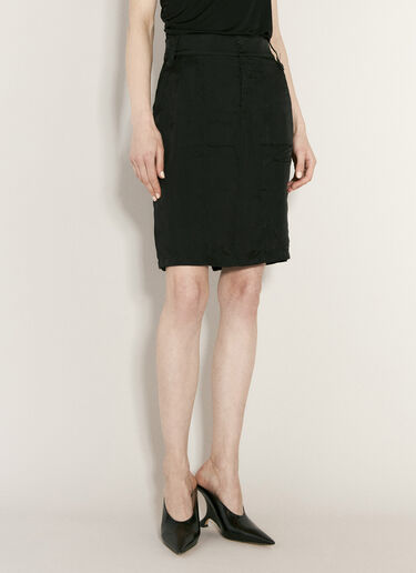 Saint Laurent 斜纹布铅笔半裙 黑色 sla0255007