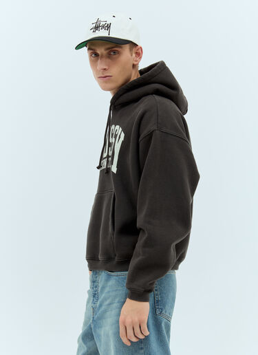 Logo Print Hooded Sweatshirt Stüssy Logo Print Hooded Sweatshirt Black sts0157011