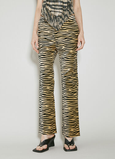 Rabanne Tiger Print Pants Brown pac0253009