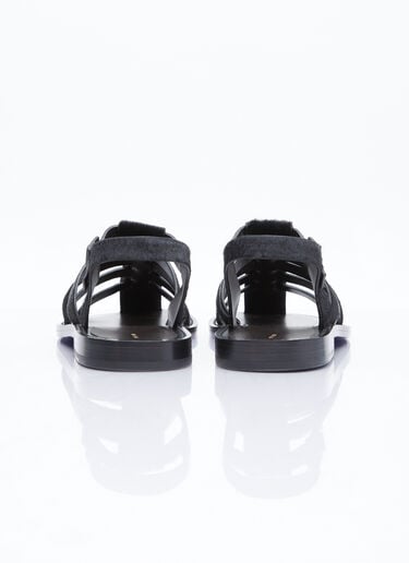 The Row Pablo Ponyhair Sandals Black row0253035