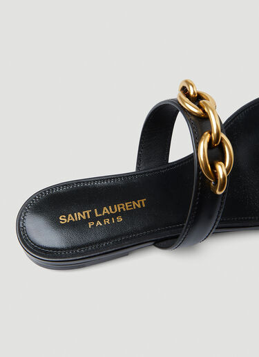Saint Laurent Le Mallion Flat Sandals Black sla0249082