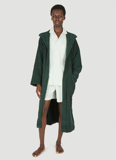 Tekla Drawstring Striped Sleep Shorts Green tek0349034