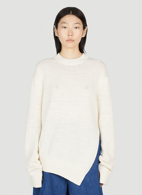 Studio Nicholson 비대칭 스웨터 화이트 stn0252001